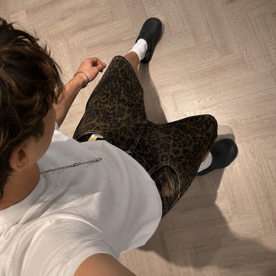 Vintage Leopard Denim Jorts