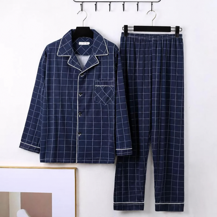 Windowpane Check Pajama Set
