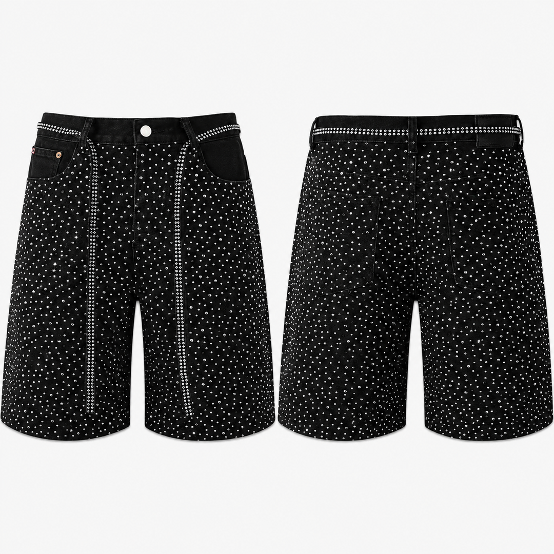 Full Rhinestone Heavyweight Denim Jeans