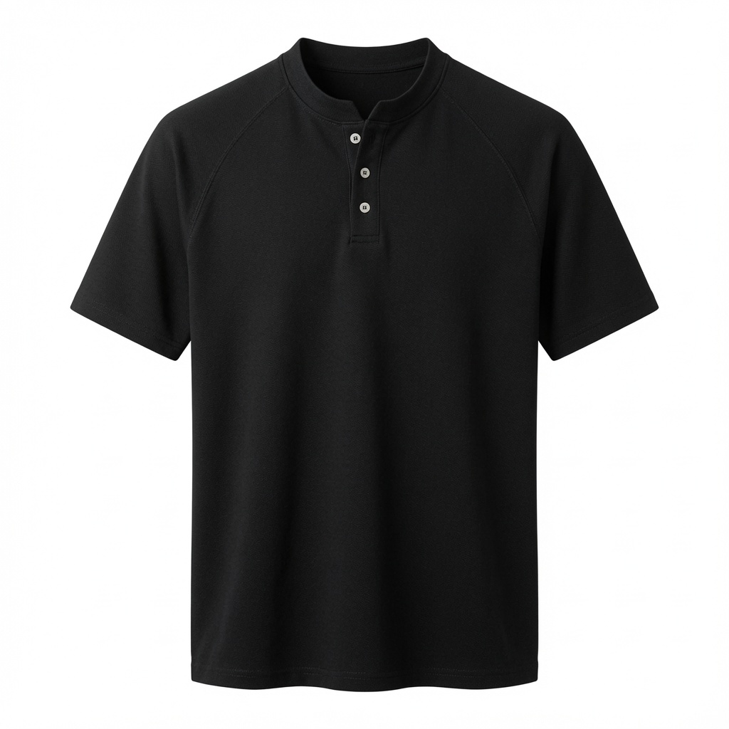 Structured Shoulder Henley T-Shirt