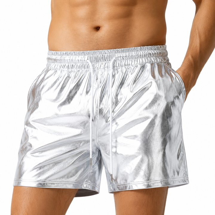 Glossy Faux Leather Shorts