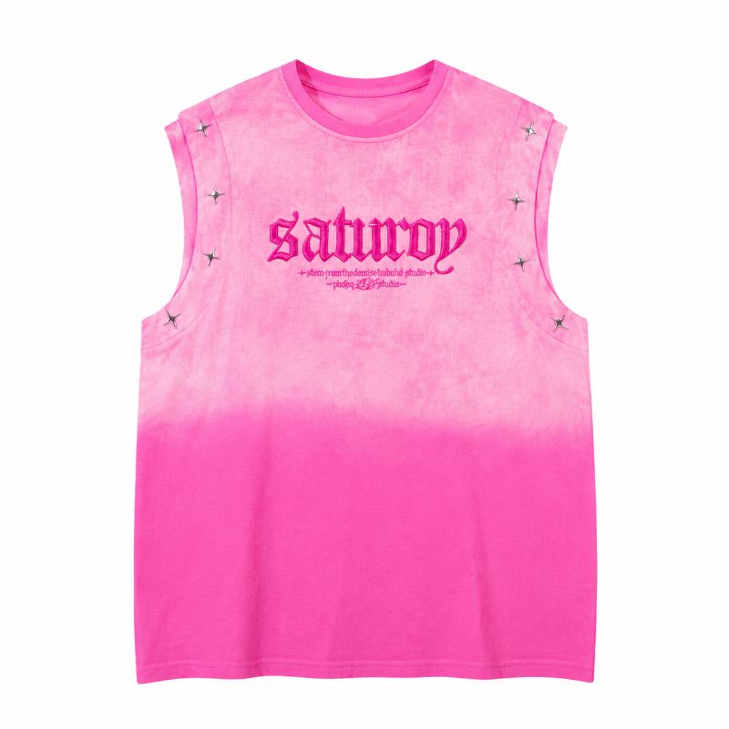 Men’s Vintage Washed Embroidered Tank Top