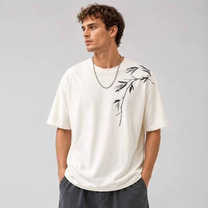 Bamboo Embroidery Graphic T-Shir