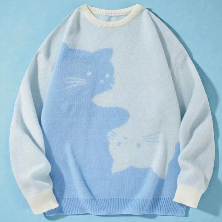 Contrast Cat Sweater