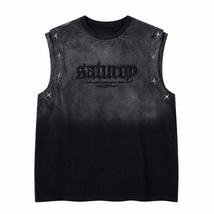 Men’s Vintage Washed Embroidered Tank Top