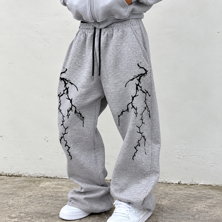 Lightning Crack Wide-Leg Sweatpants