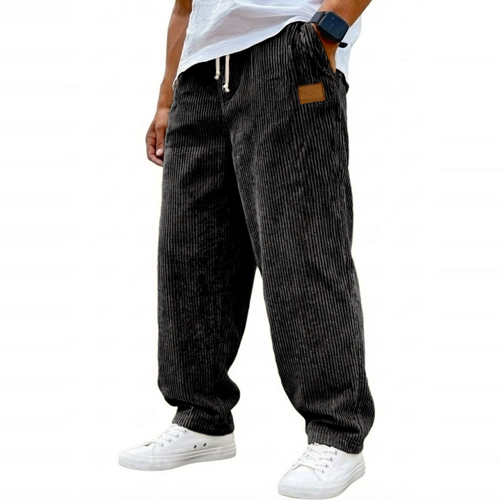 Textured Wide-Leg Drawstring Pants