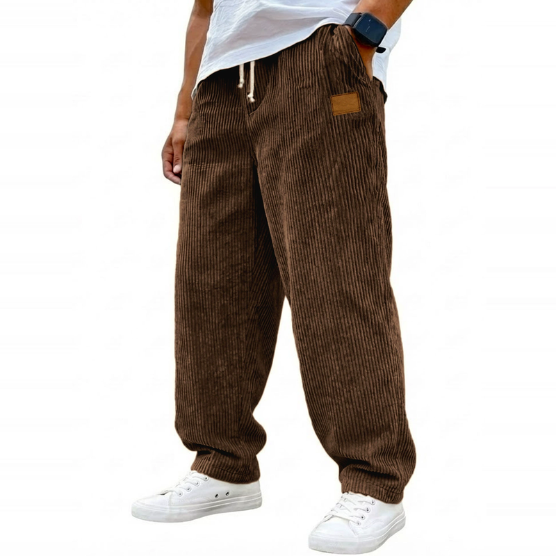 Textured Wide-Leg Drawstring Pants