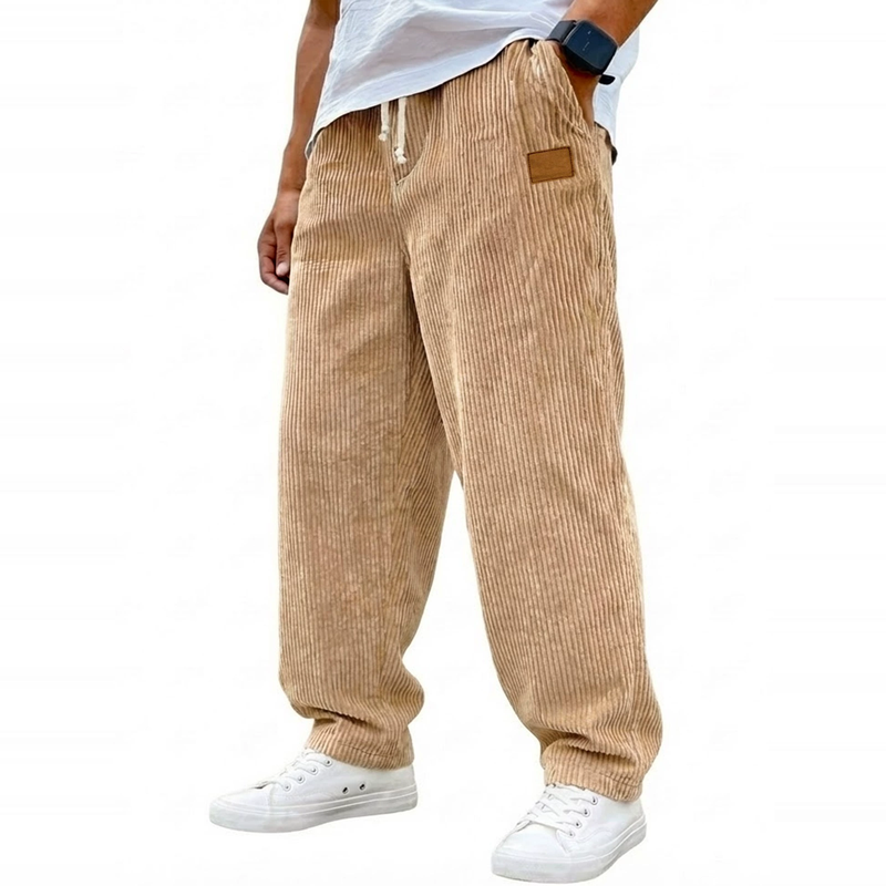 Textured Wide-Leg Drawstring Pants