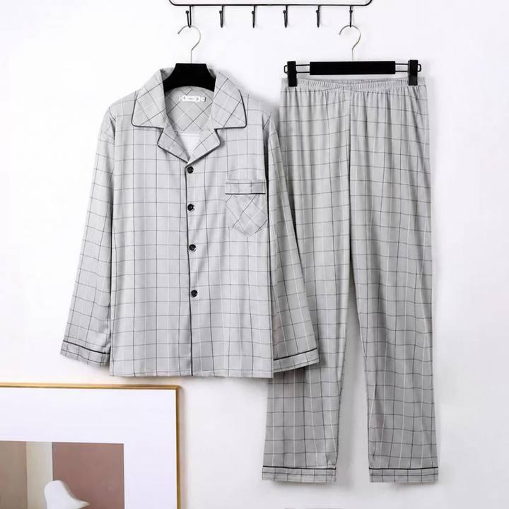Windowpane Check Pajama Set