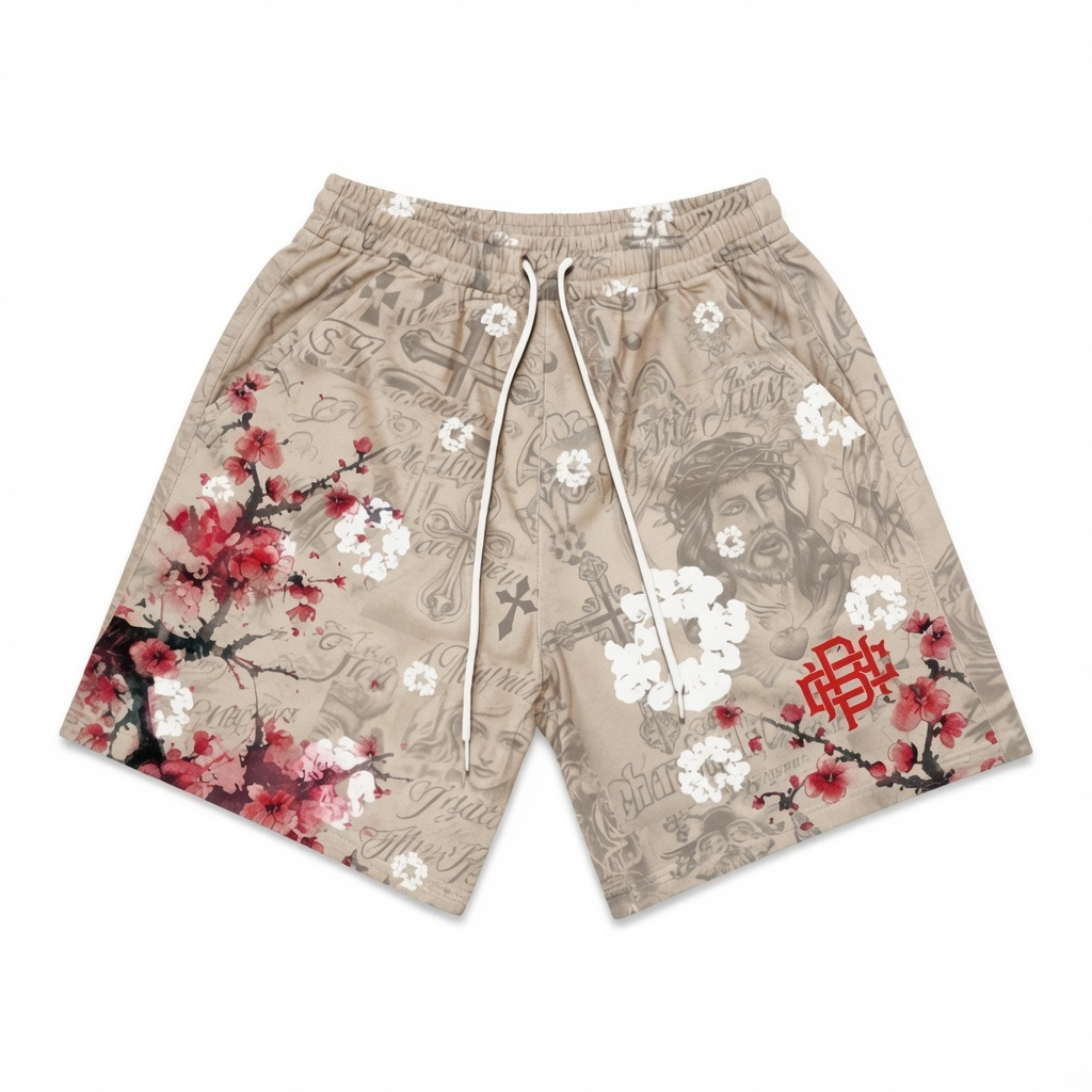 Sakura Graphic Shorts
