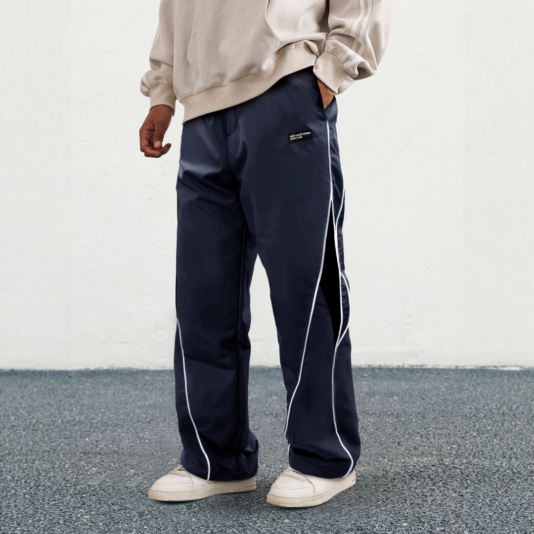 Contrast Stripe Wide Leg Pants