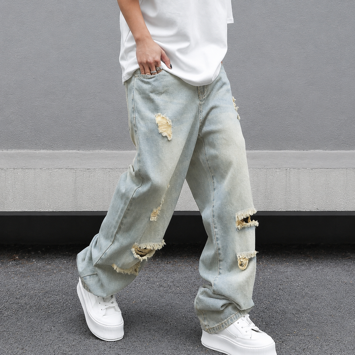 Vintage Washed Ripped Jeans