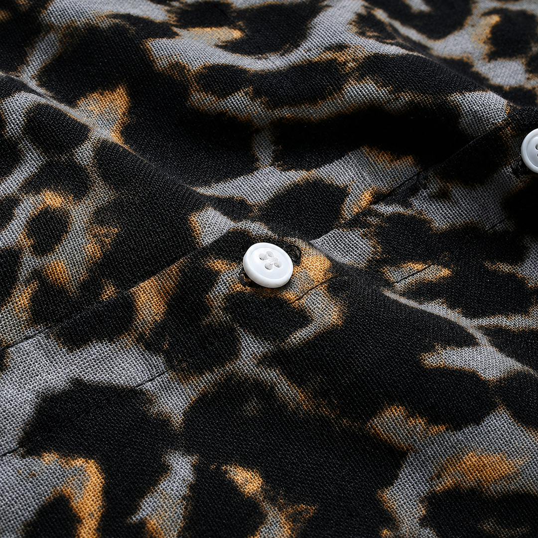 Leopard Print Linen Shirt
