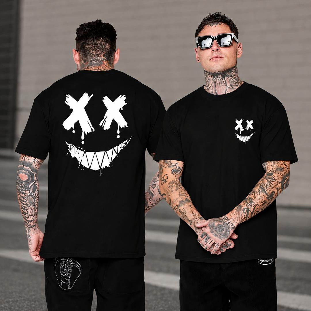 Skull Smile Graphic Streetwear T-Shirt