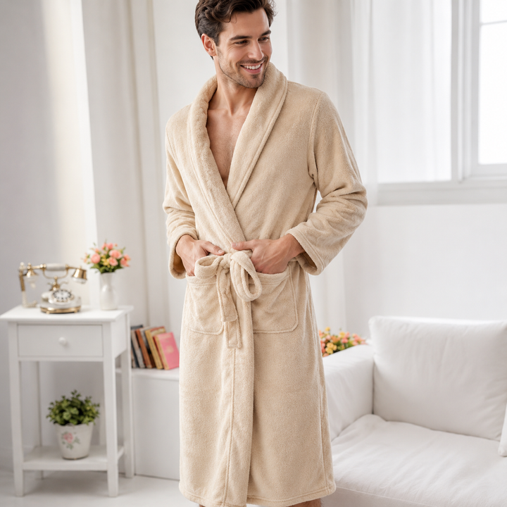 Thick Flannel Bathrobe