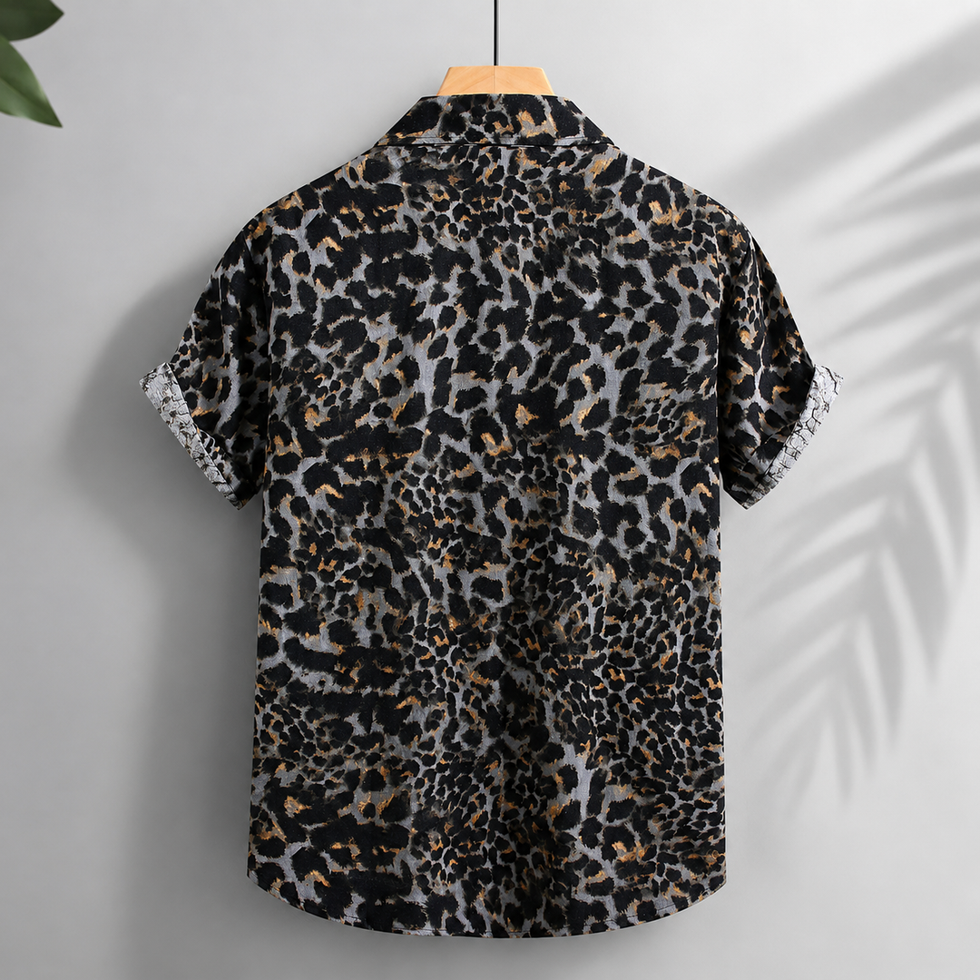 Leopard Print Linen Shirt