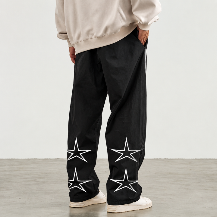 Outline Star Wide-Leg Track Pants