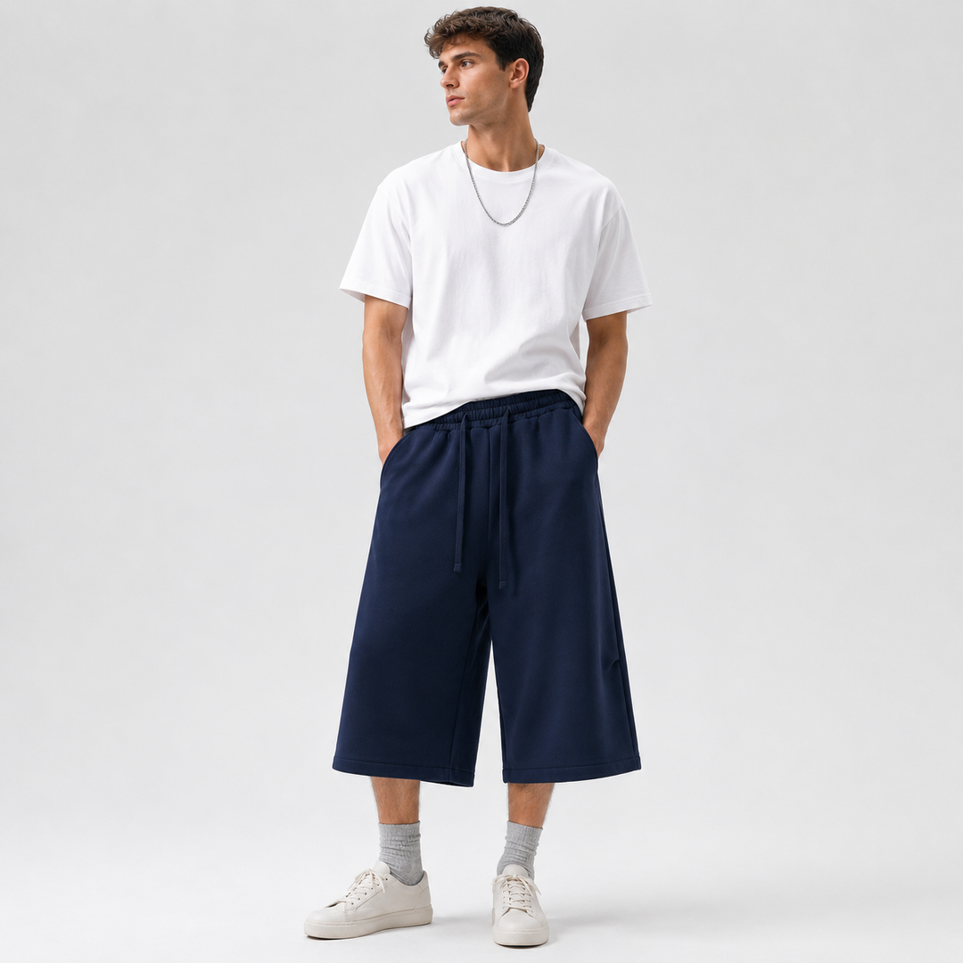 Minimalist Solid Color Cropped 7-Inch Shorts