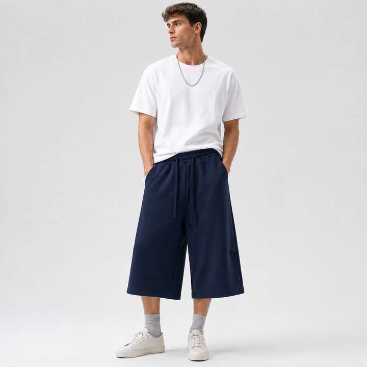 Minimalist Solid Color Cropped 7-Inch Shorts