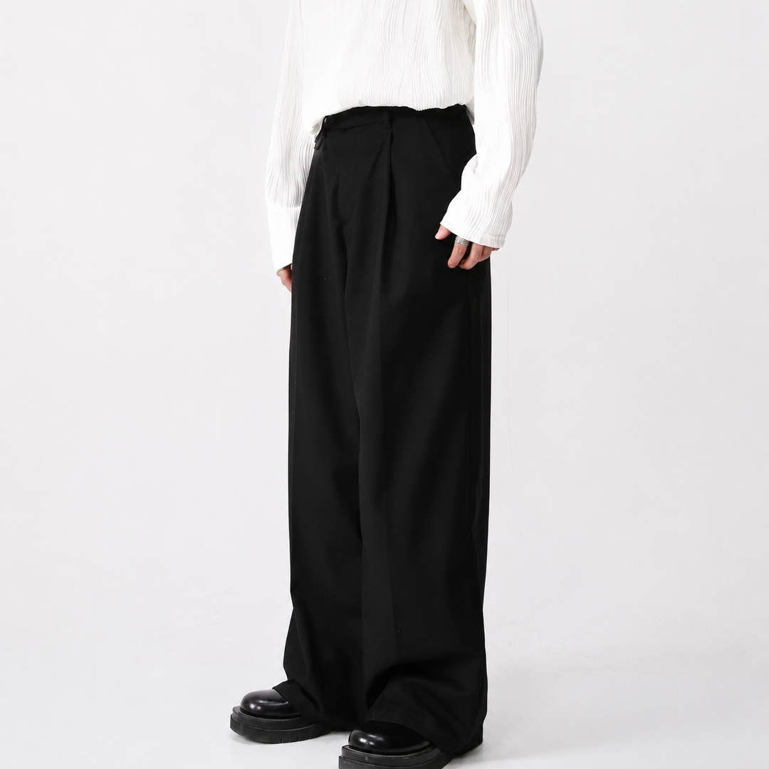 Relaxed Straight Leg Casual Trousers