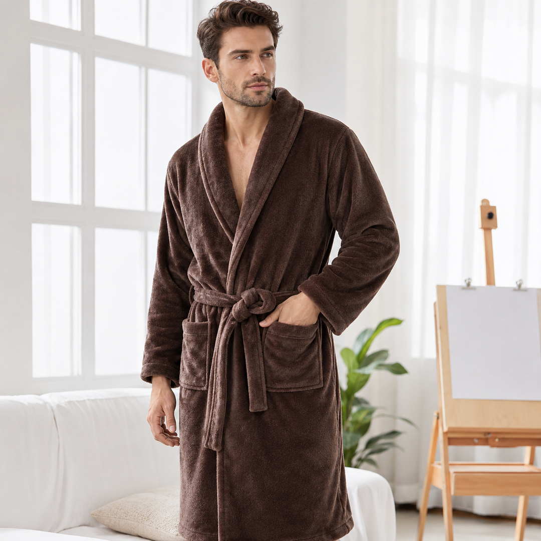 Thick Flannel Bathrobe
