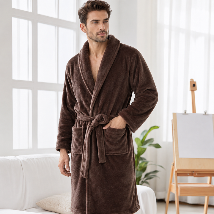 Thick Flannel Bathrobe