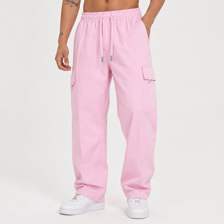 Solid Color Multi-Pocket Jogger Pants