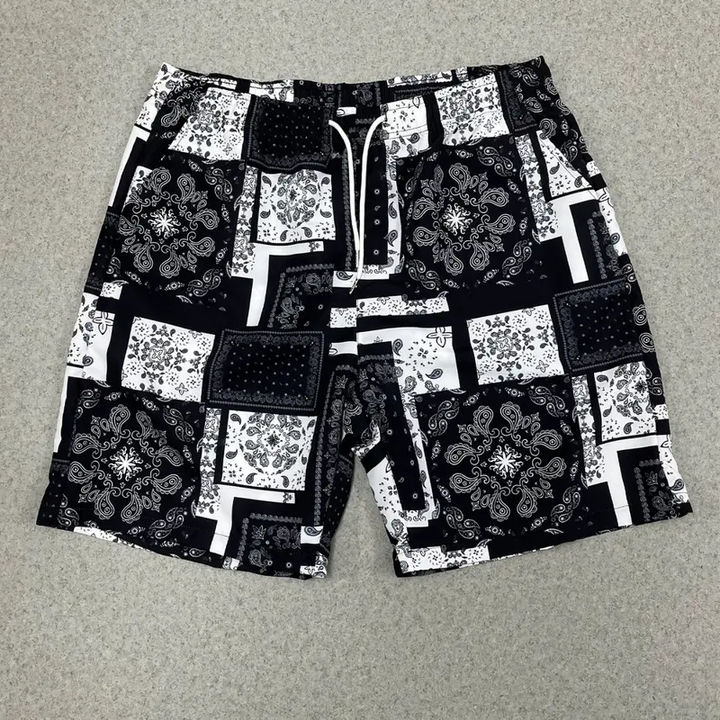Bandana Patchwork Casual Shorts