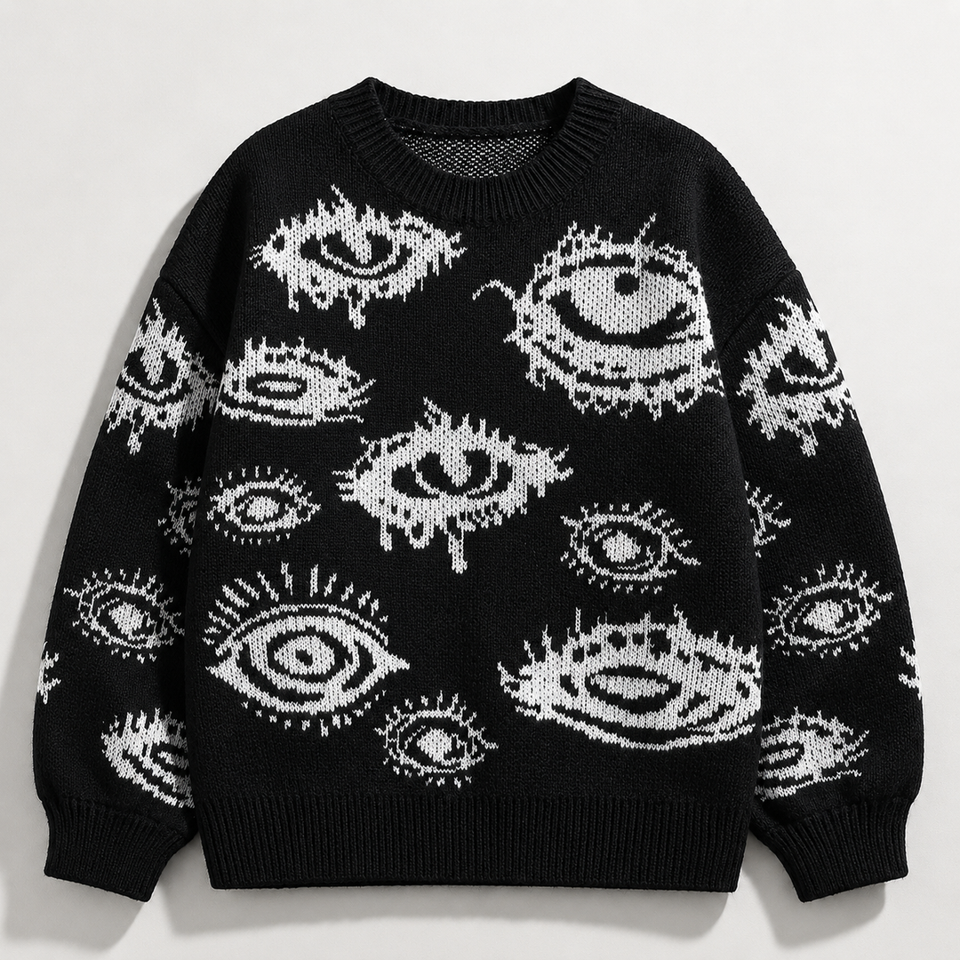 Men’s Abstract Eye Knit Sweate