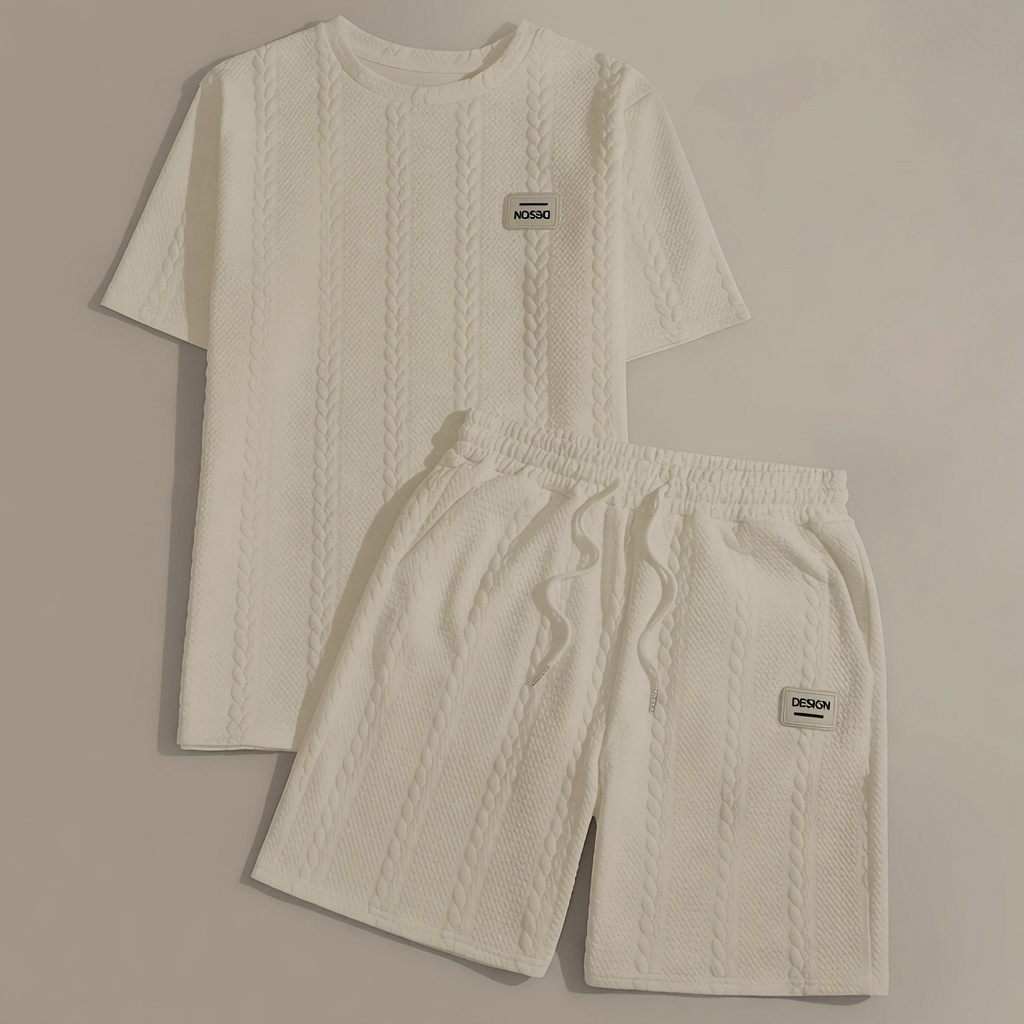 Premium Textured T-Shirt &amp; Shorts Set
