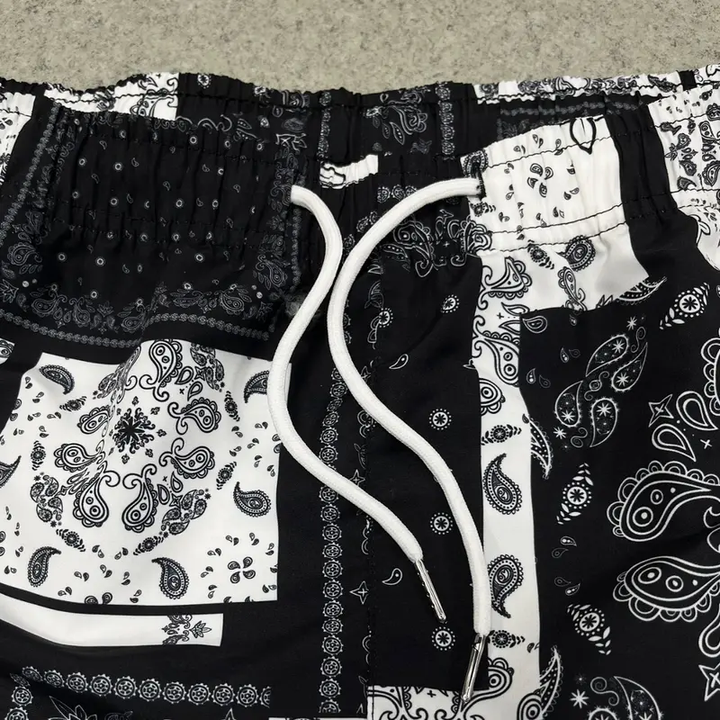 Bandana Patchwork Casual Shorts
