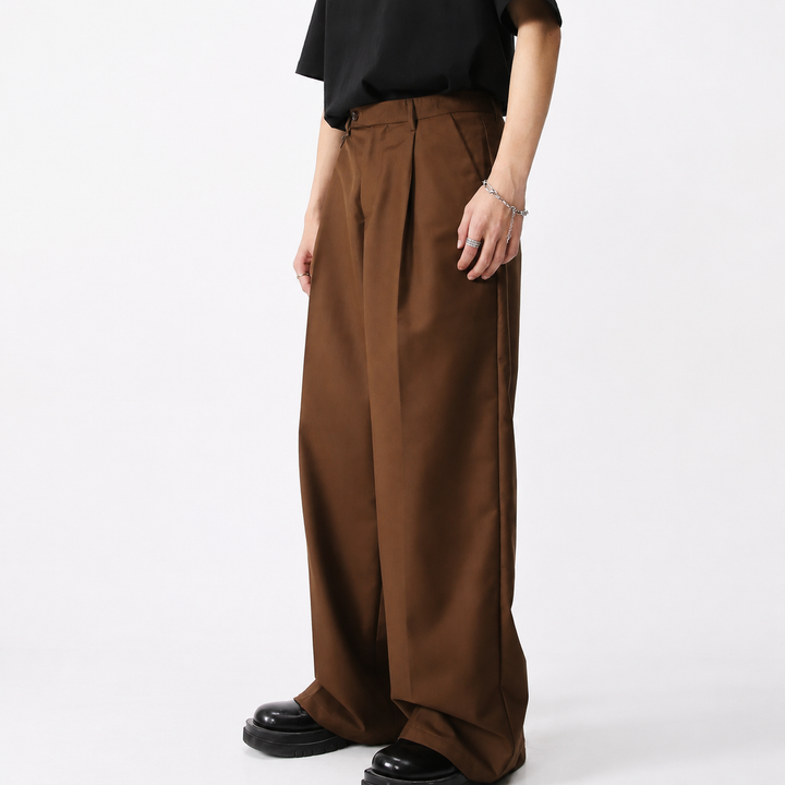 Relaxed Straight Leg Casual Trousers