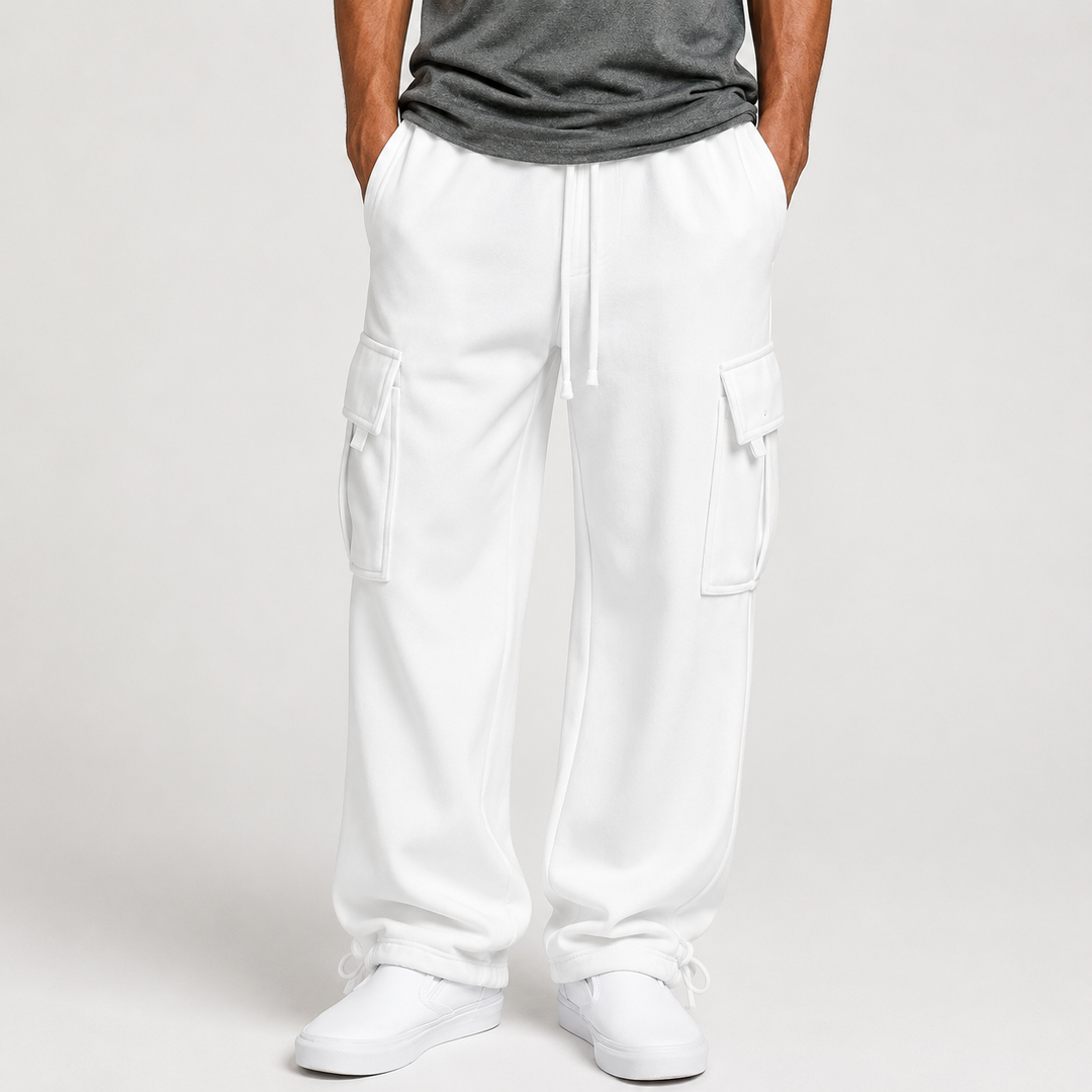 Solid Color Multi-Pocket Jogger Pants