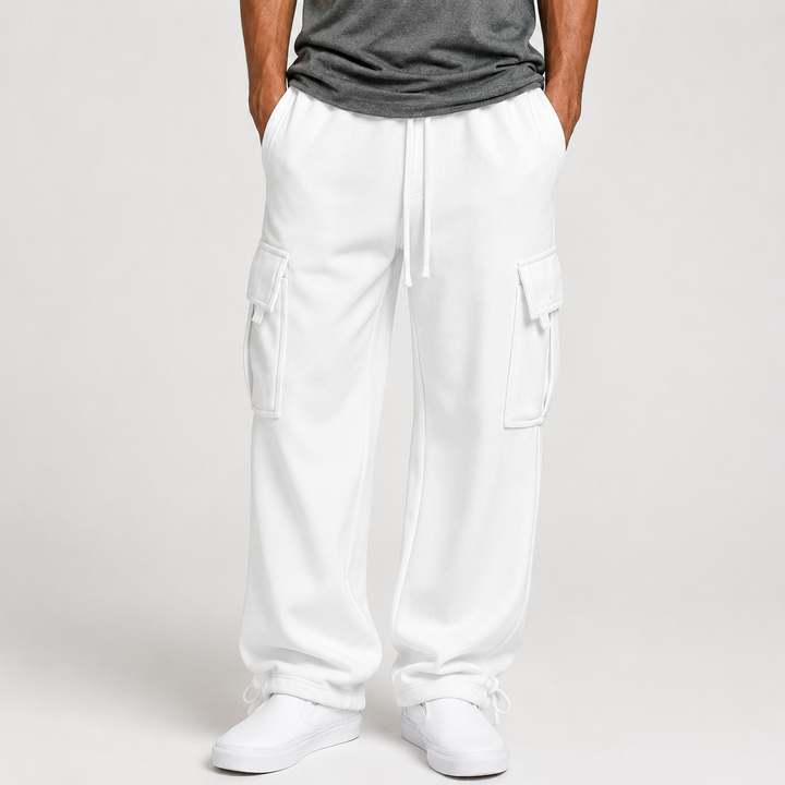 Solid Color Multi-Pocket Jogger Pants