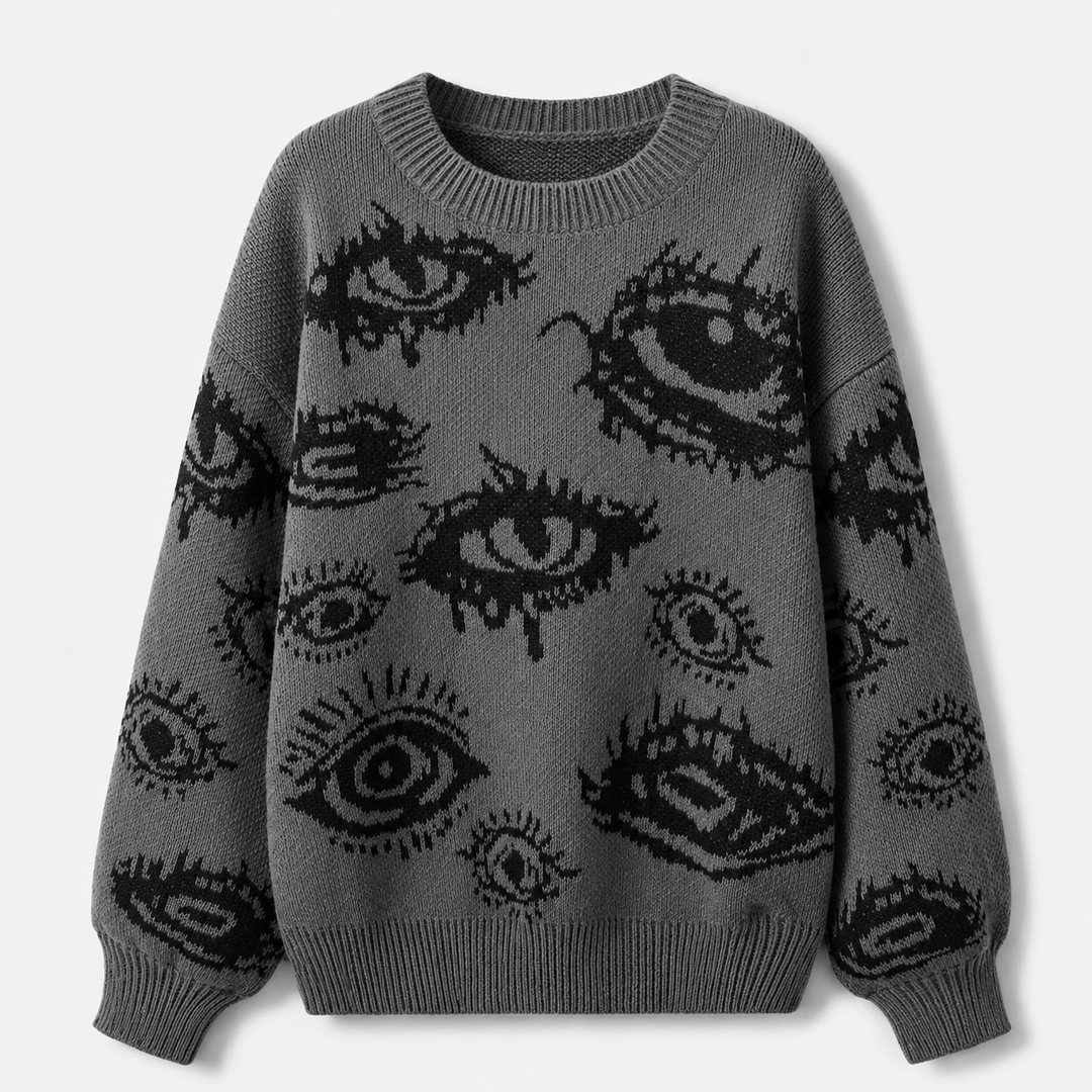 Men’s Abstract Eye Knit Sweate