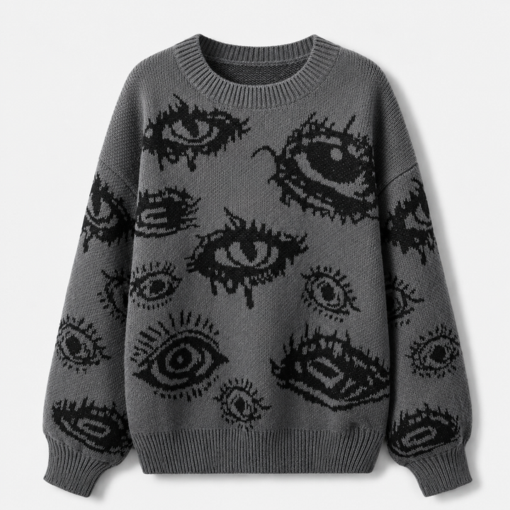 Men’s Abstract Eye Knit Sweate