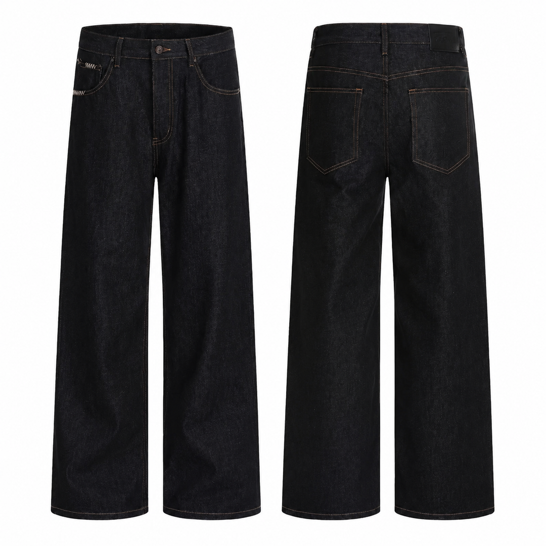 Vintage Raw Wash Curved Leg Jeans