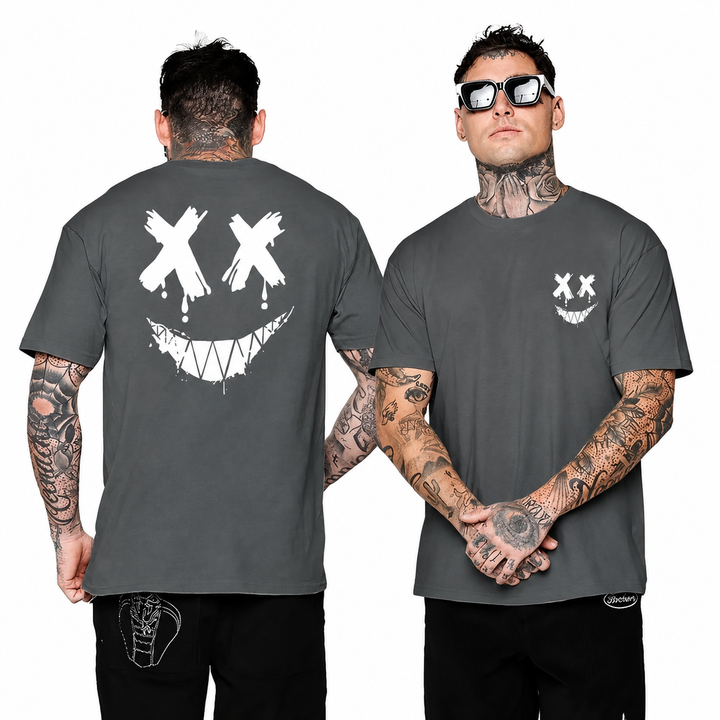 Skull Smile Graphic Streetwear T-Shirt