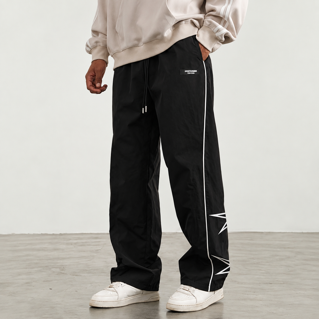 Outline Star Wide-Leg Track Pants