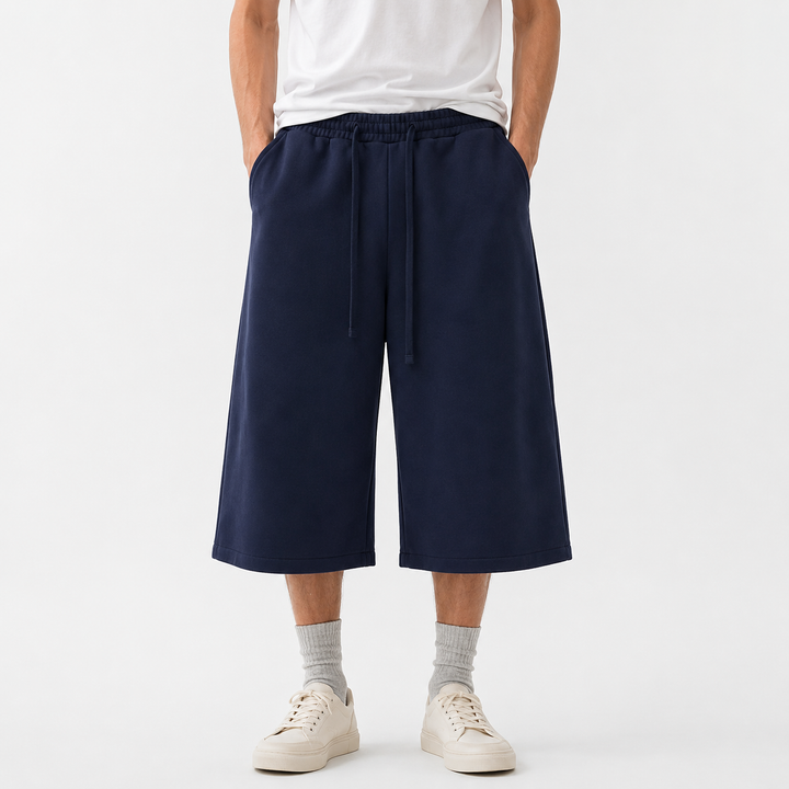 Minimalist Solid Color Cropped 7-Inch Shorts