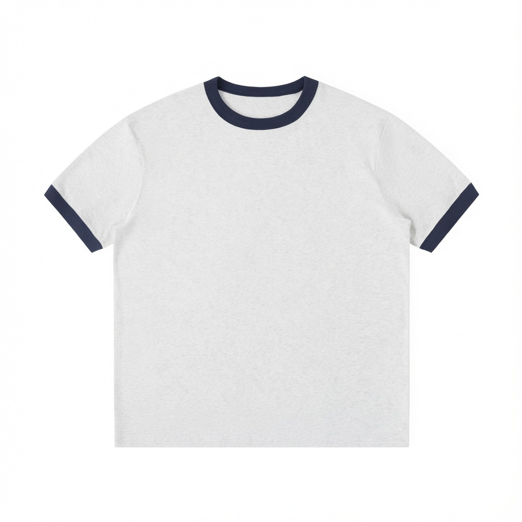 Color Block Cotton Crew Neck T-Shirt