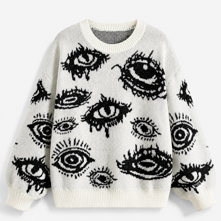 Men’s Abstract Eye Knit Sweate