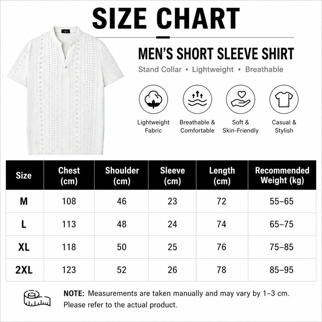 Breathable Textured Henley Shirt