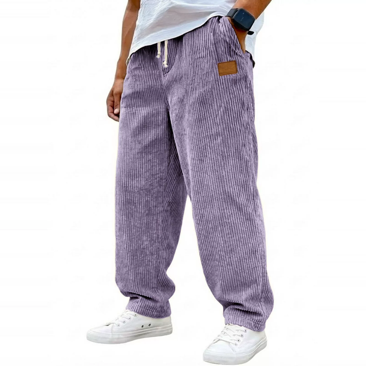 Textured Wide-Leg Drawstring Pants