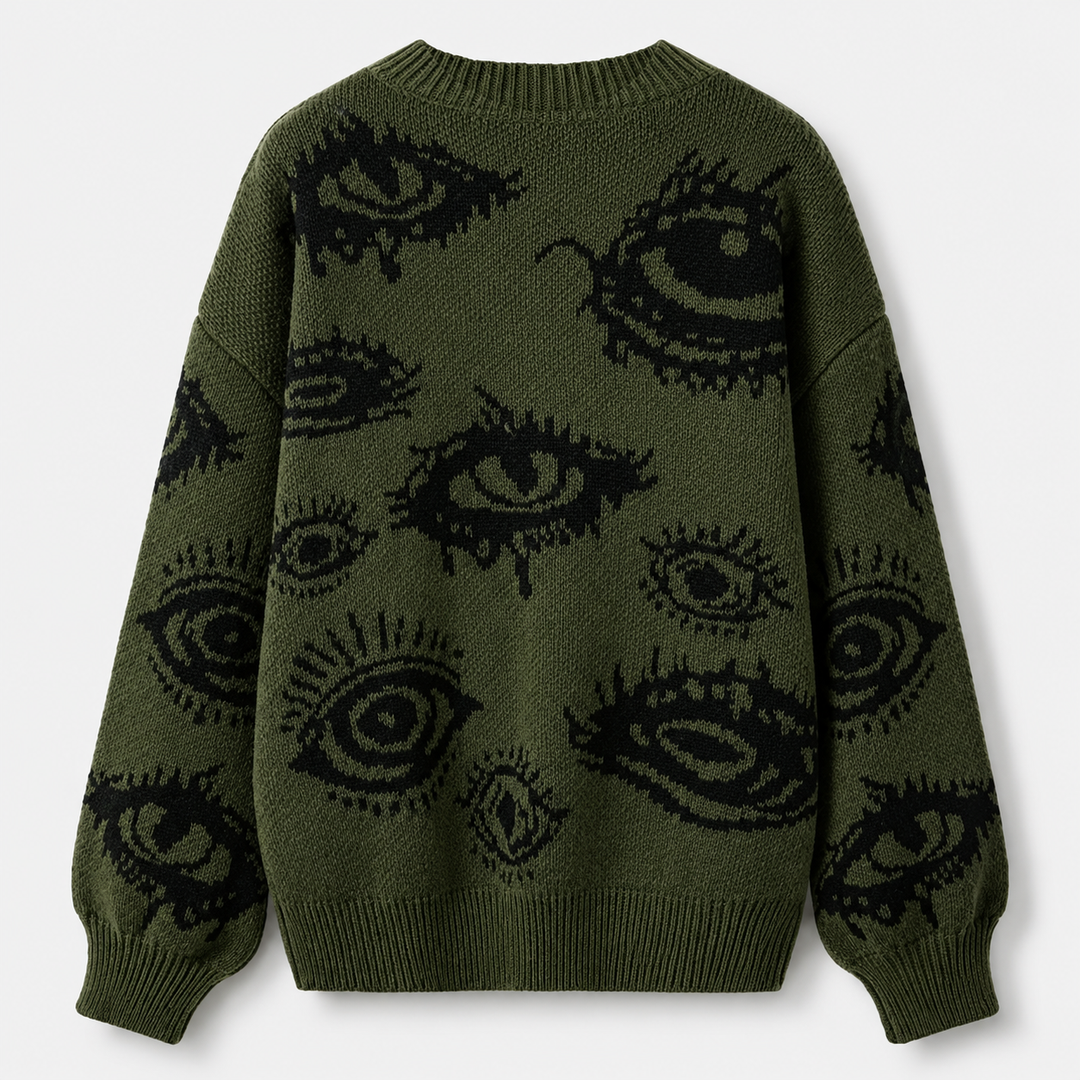 Men’s Abstract Eye Knit Sweate