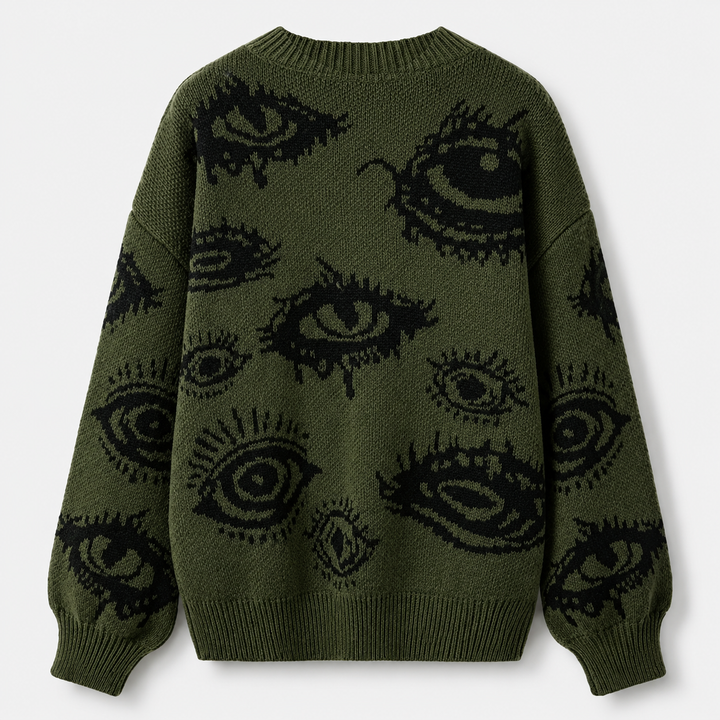 Men’s Abstract Eye Knit Sweate
