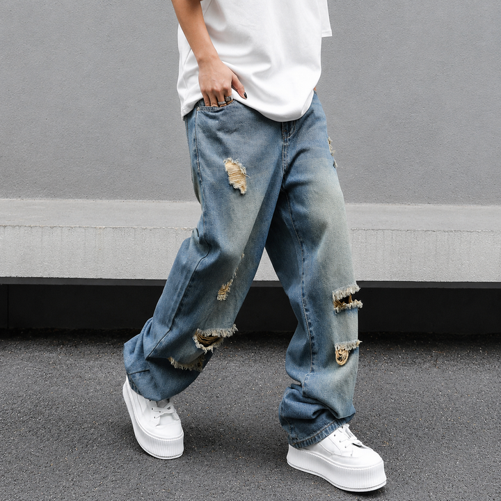 Vintage Washed Ripped Jeans