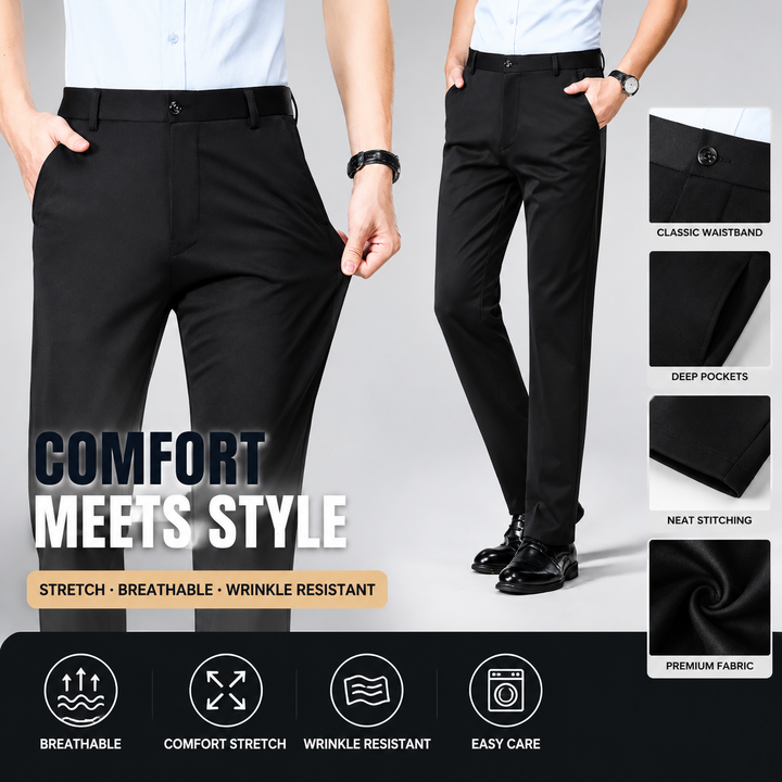 Summer Lightweight Crown Embroidered Business Trousers
