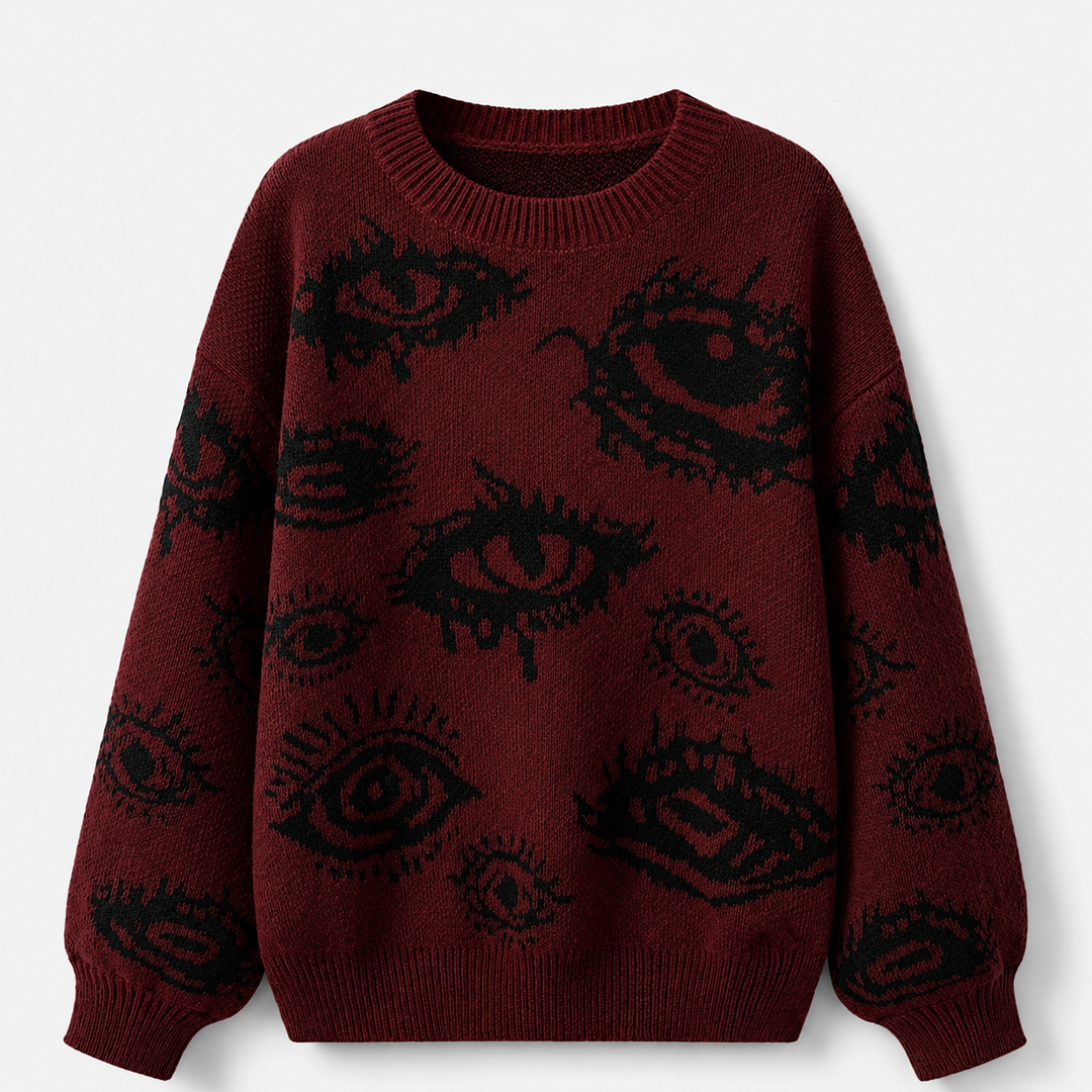 Men’s Abstract Eye Knit Sweate